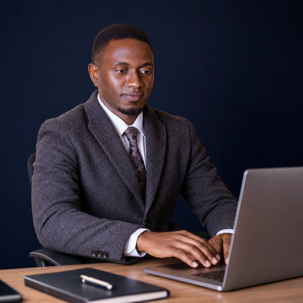 ONICC developer seated at a laptop, building a website and custom system